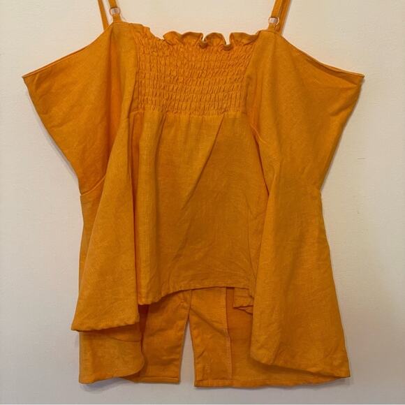 NWT Sofia Jeans M orange tank top coquette summer casual cute button up Barbie - Picture 7 of 7
